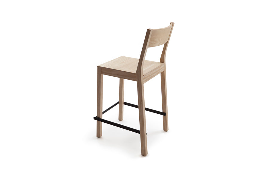 Skandinavia KVBT6 High Chair by Nikari, showing back view of skandinavia kvbt6 high chair in 36" high, ash.