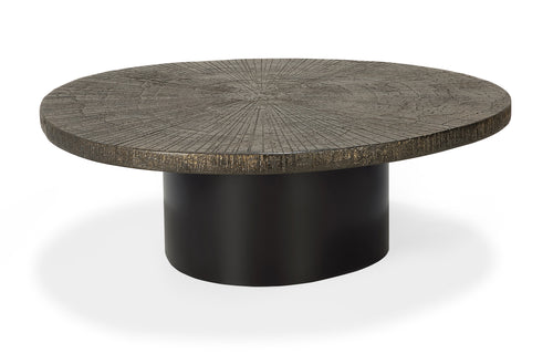 Slice Coffee Table by Ethnicraft, showing front view of slice coffee table.