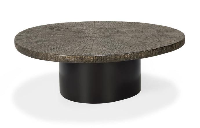 Slice Coffee Table by Ethnicraft, showing front view of slice coffee table.