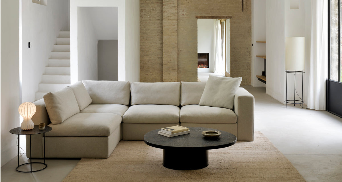 Slice Coffee Table by Ethnicraft, showing slice coffee table in live shot.