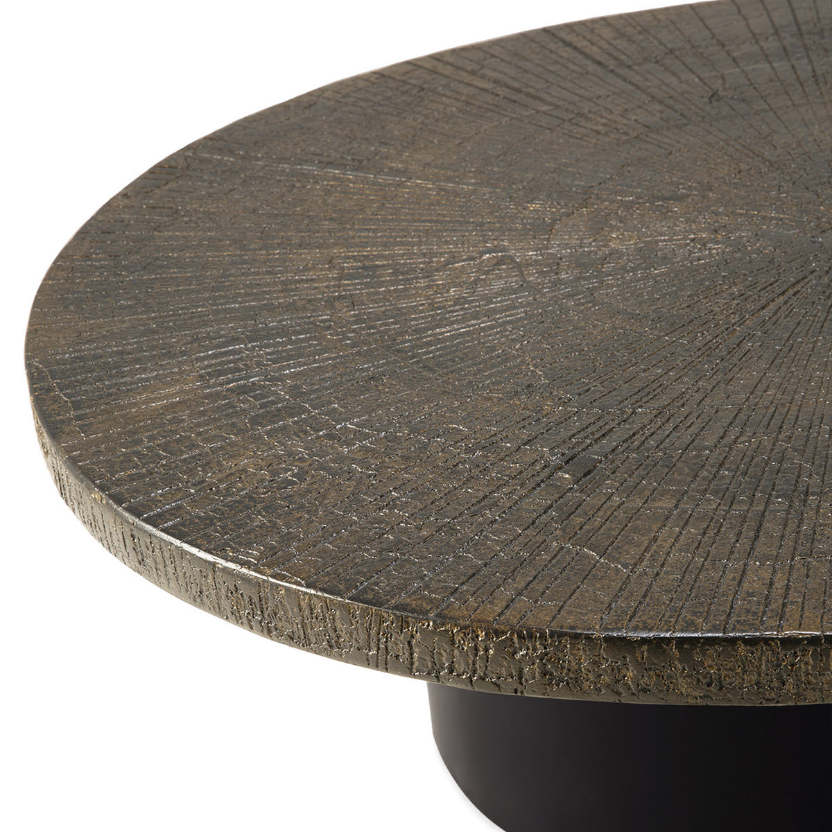 Slice Coffee Table by Ethnicraft, showing closeup view of slice coffee table.
