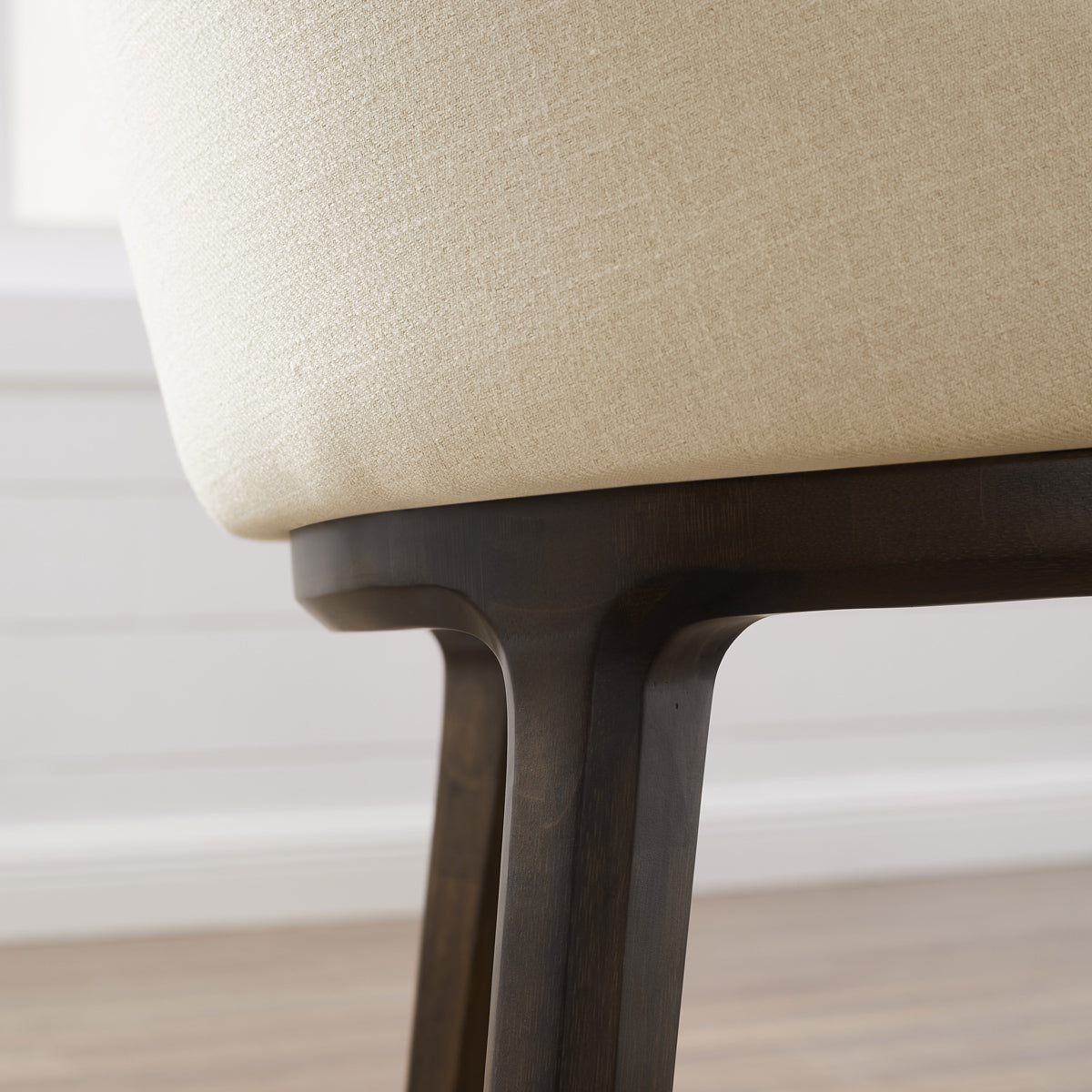 Sofie Dining Chair by Greenington, showing closeup view of sofie dining chair in live shot.
