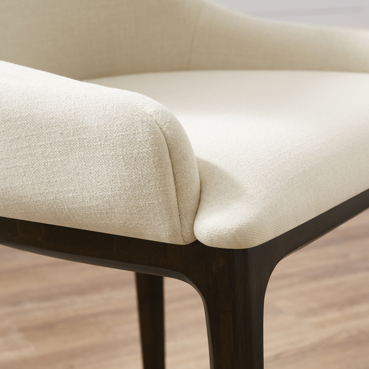 Sofie Dining Chair by Greenington, showing closeup view of sofie dining chair in live shot.