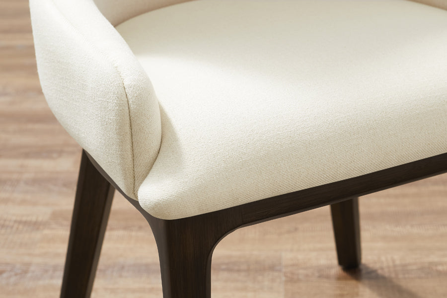 Sofie Dining Chair by Greenington, showing closeup view of sofie dining chair in live shot.