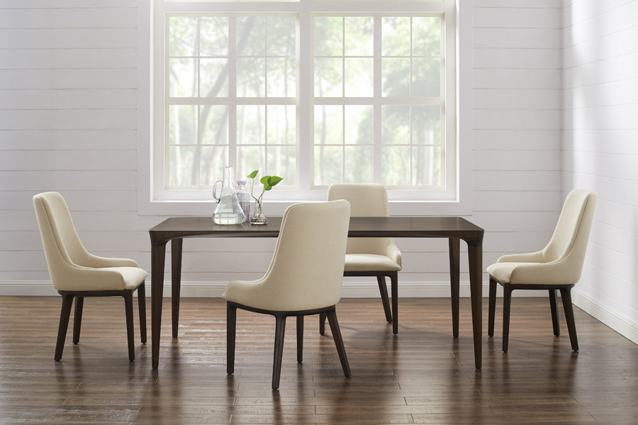 Sofie Dining Chair by Greenington, showing sofie dining chairs in live shot.