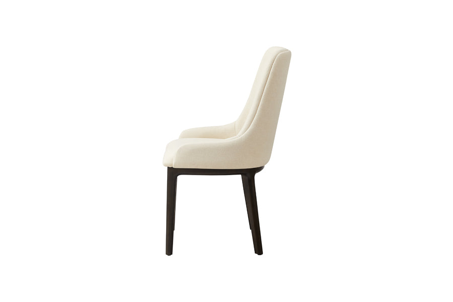 Sofie Dining Chair by Greenington, showing side view of sofie dining chair in caviar.