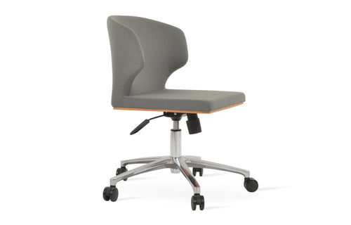 Amed Office Chair by SohoConcept - Chrome, Camira Era Grey Fabric