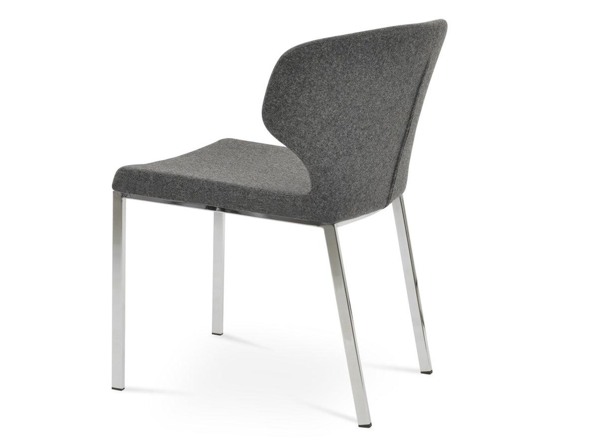 Amed +(Plus) Metal Dining Chair by SohoConcept, showing back view of metal dining chair.