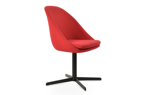 Avanos 4 Star Chair by SohoConcept - Black Finish, Camira Era Red Fabric.