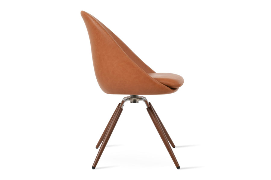 Avanos Carrot Swivel Dining Chair by SohoConcept, showing side view of avanos carrot swivel dining chair.
