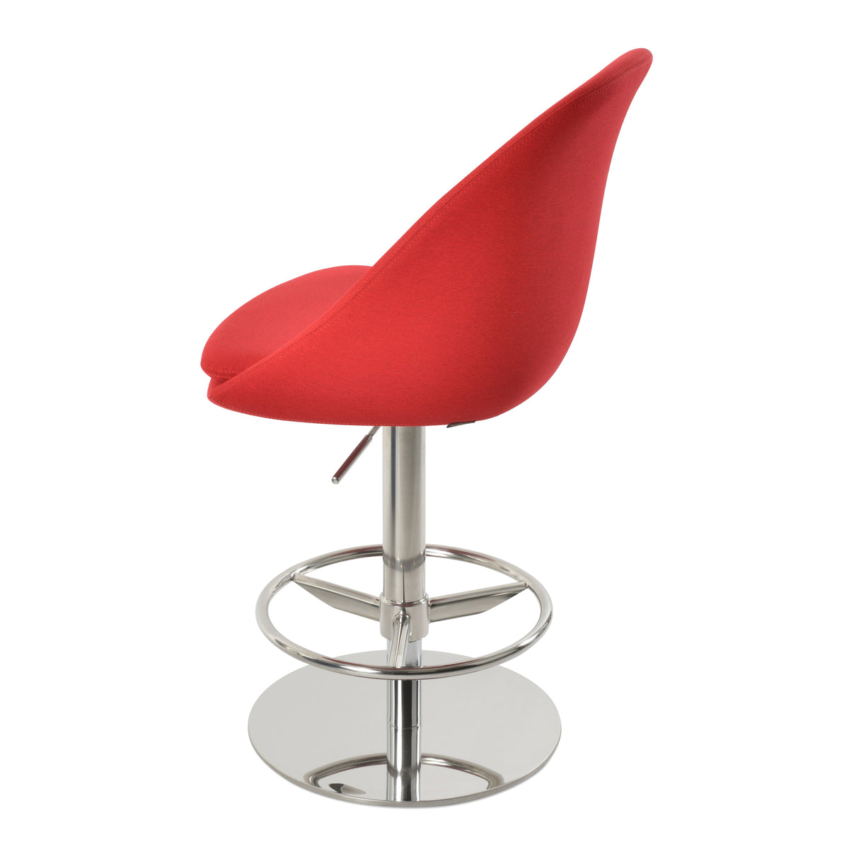 Avanos Piston Stool Full Footrest by SohoConcept, showing side view of piston stool full footrest.