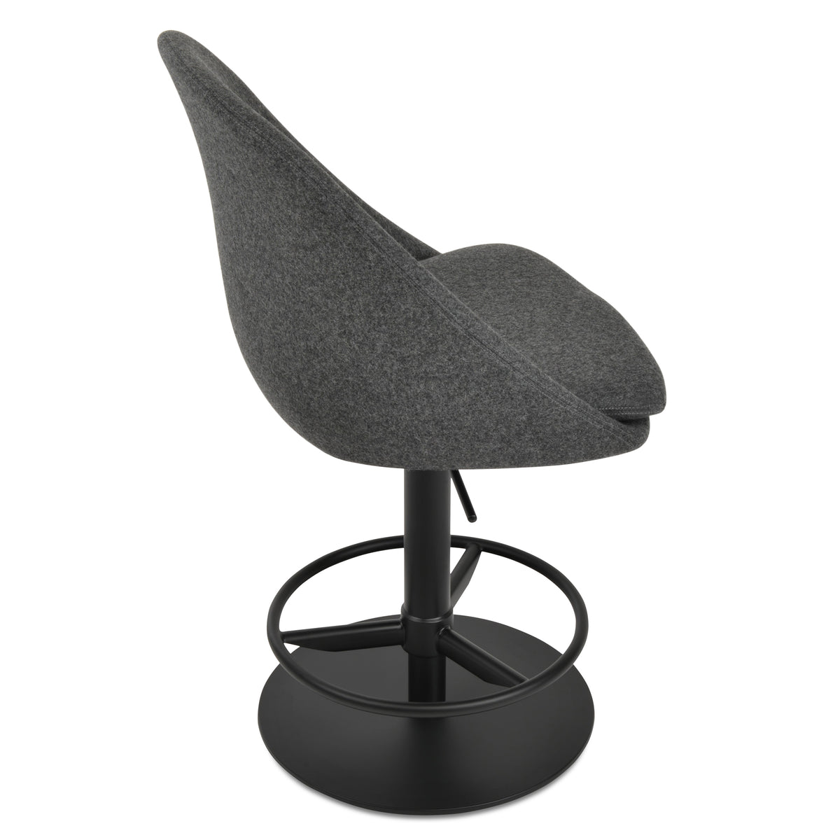 Avanos Piston Stool Full Footrest by SohoConcept, showing side view of piston stool full footrest.