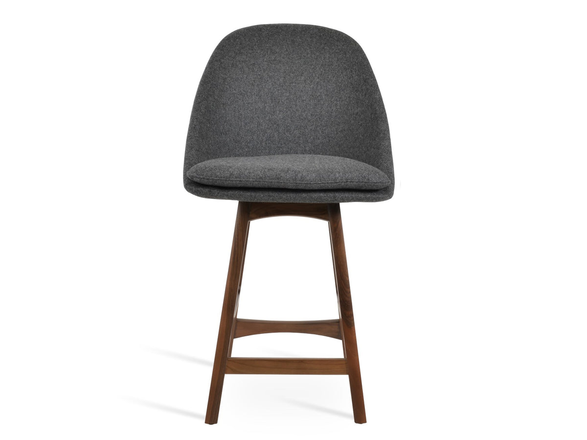 Avanos PR Wood Stool by SohoConcept, showing front view of avanos pr wood stool.