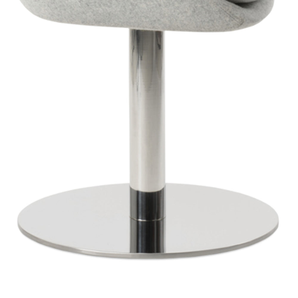 Avanos Round Swivel Chair by SohoConcept, showing closeup view of round swivel chair.