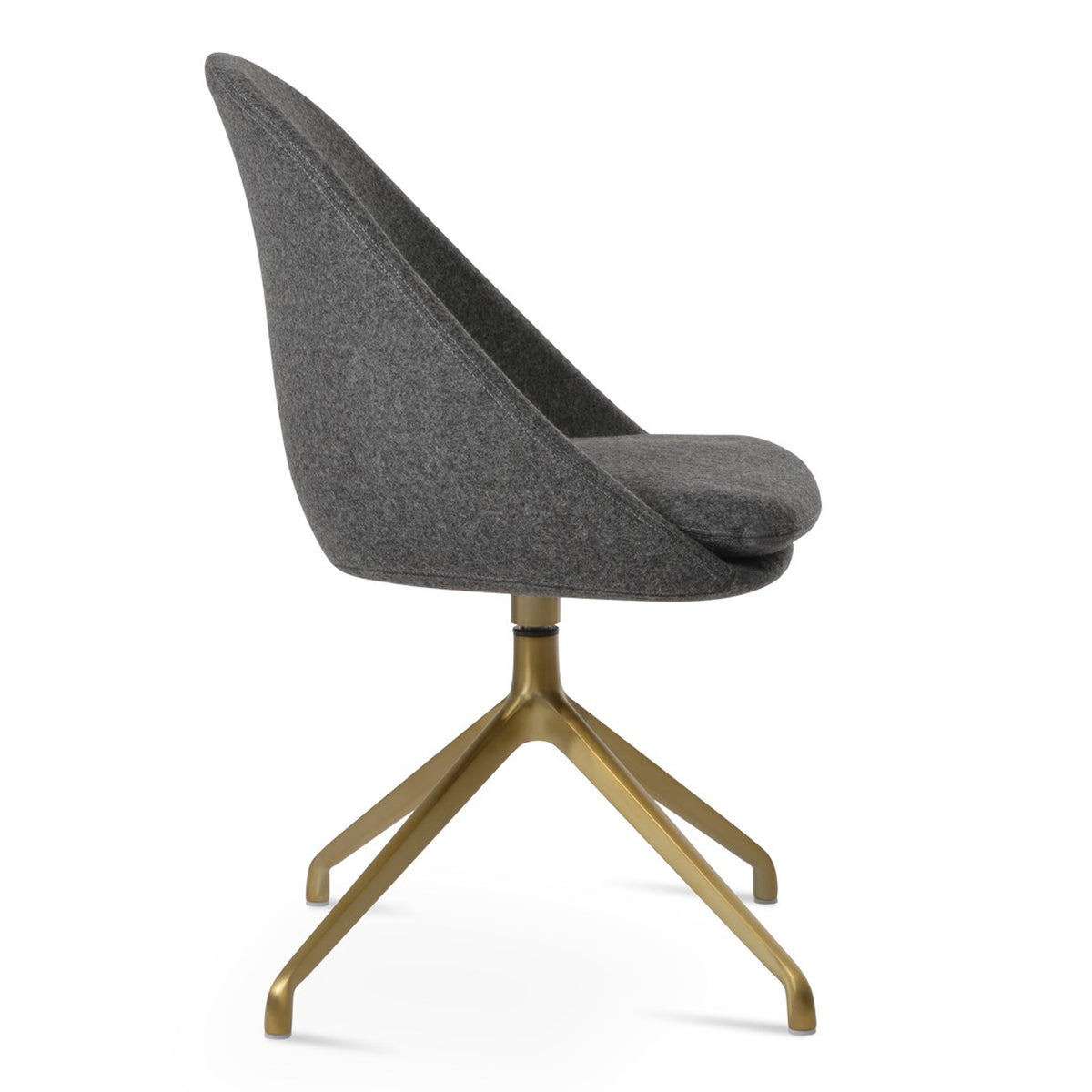 Avanos Spider Swivel Dining Chair by SohoConcept, showing side view of avanos spider swivel dining chair.
