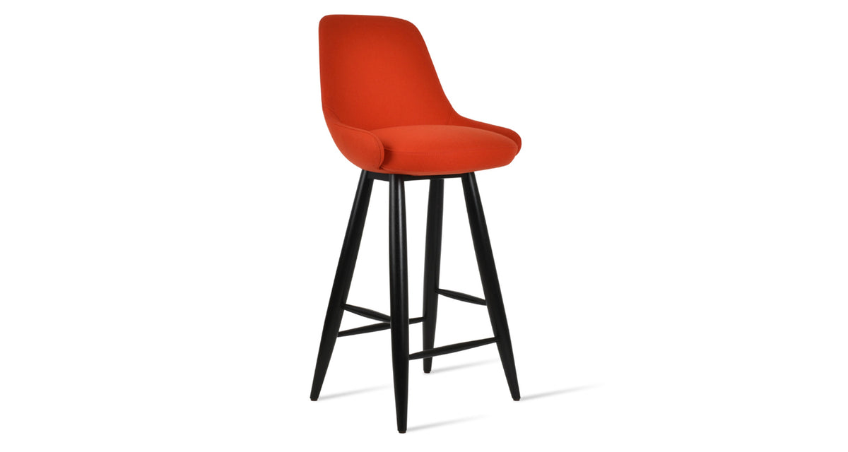 Gazel Baba Wood Stools by SohoConcept, showing angle view of gazel baba wood stools.