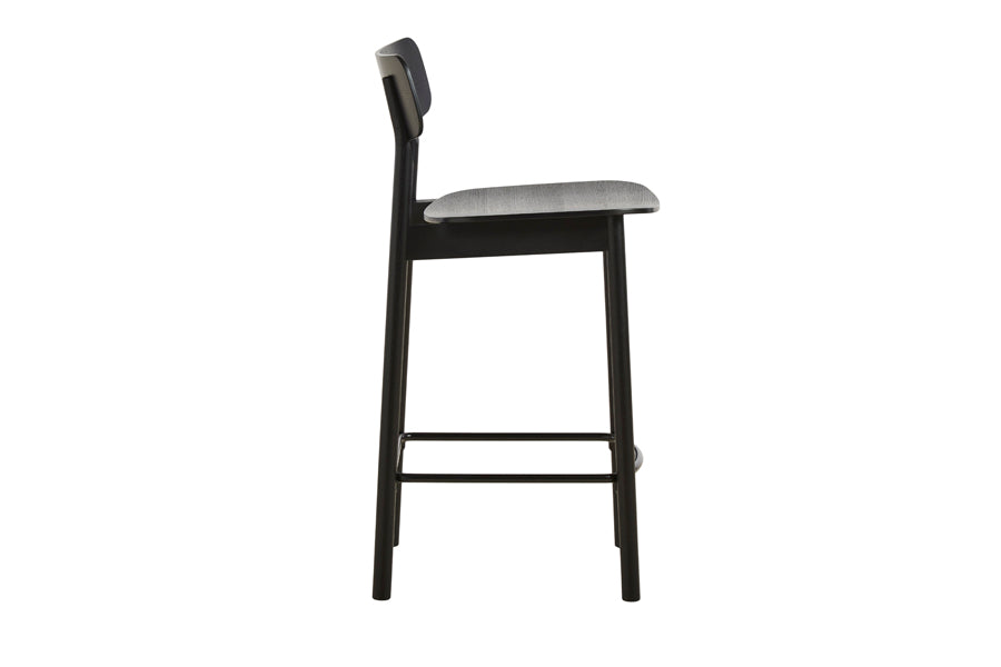 Soma Stool by Woud, showing side view of soma stool.