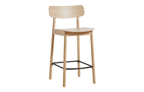 Soma Stool by Woud - White Pigmented Lacquered Oak Wood.