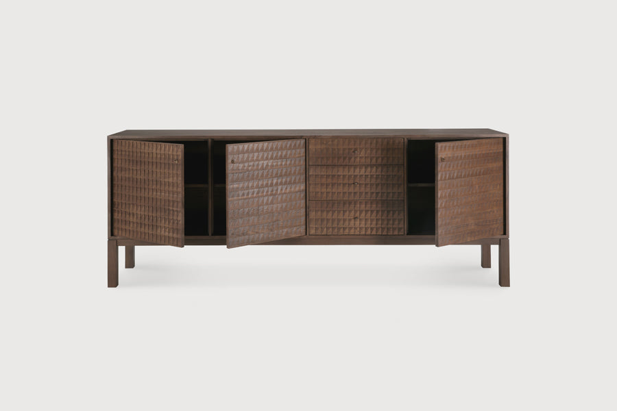 Sono Sideboard by Ethnicraft, showing front view of sono sideboard in studio shot.