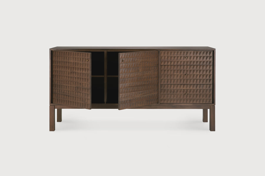 Sono Sideboard by Ethnicraft, showing front view of sono sideboard in studio shot.