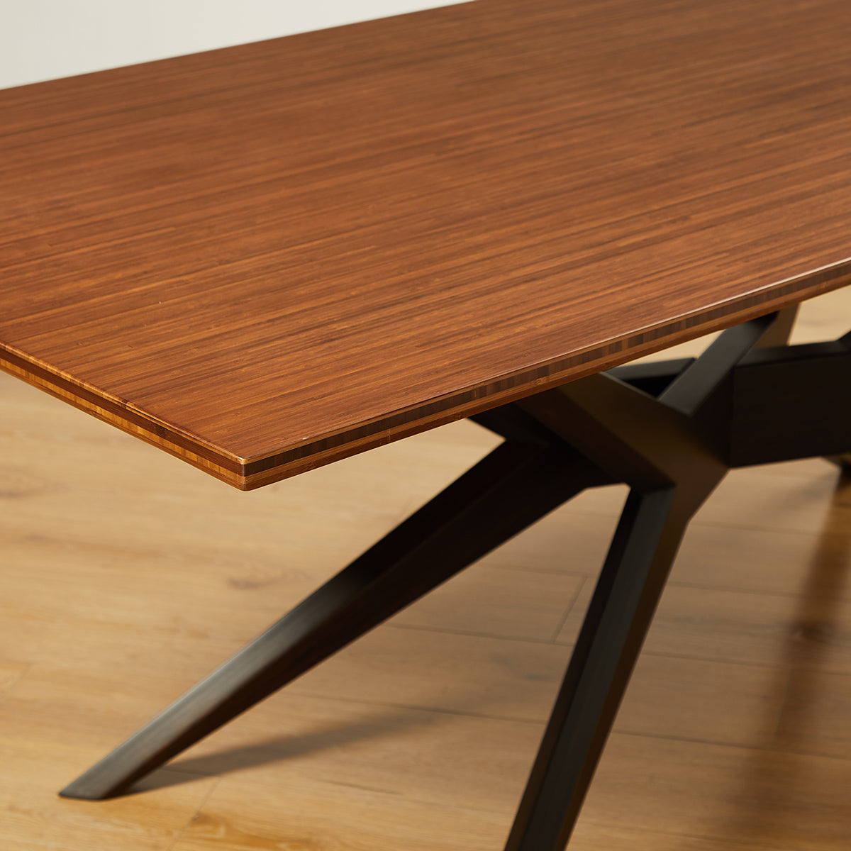 Sonoma Dining Table by Greenington, showing closeup view of sonoma dining table in live shot.