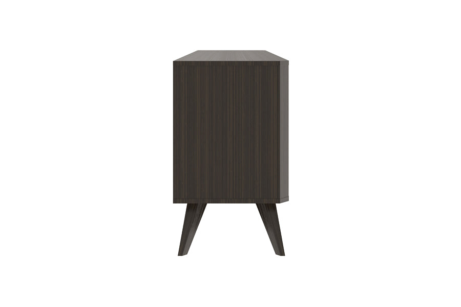 Sonoma Sideboard by Greenington, showing side view of sonoma sideboard in amber.