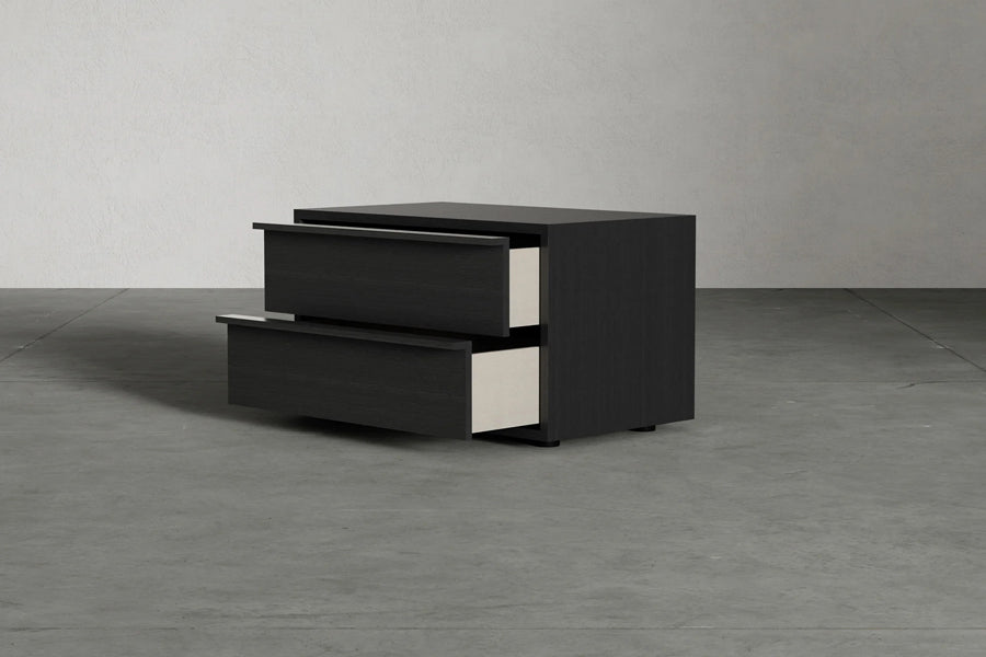 Sorell Nightstand by Viesso, showing sorell nightstand in ilve shot.