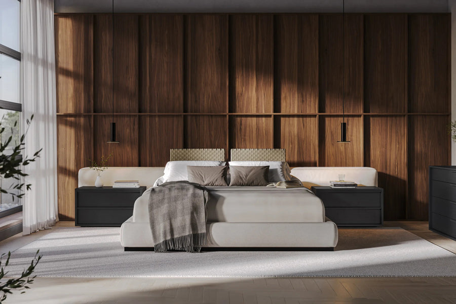Sorell Nightstand by Viesso, showing sorell nightstands in ilve shot.