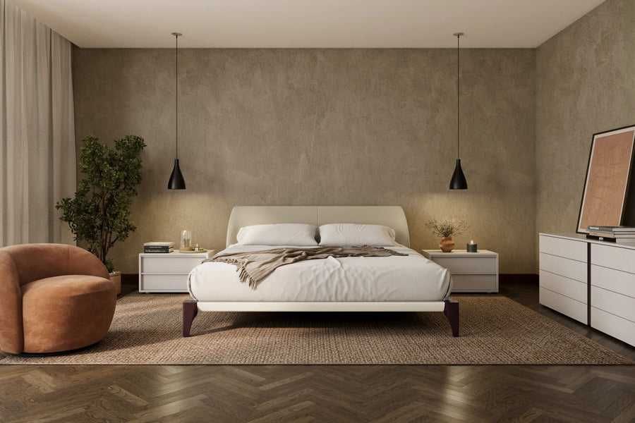 Sorell Nightstand by Viesso, showing sorell nightstands in ilve shot.