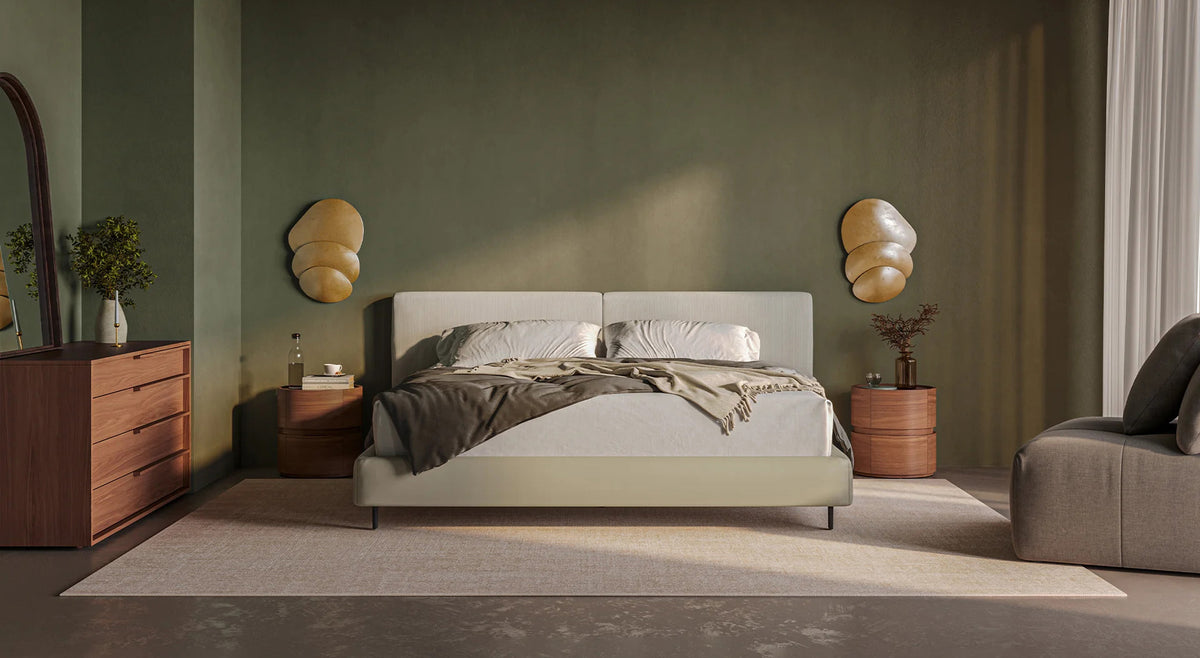Sorren Bed by Viesso, showing sorren bed in live shot.