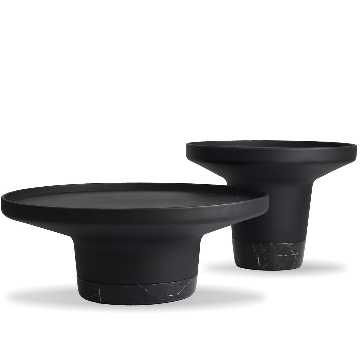 Spacer Coffee Table by Mobital, showing front view of spacer coffee table with end table.