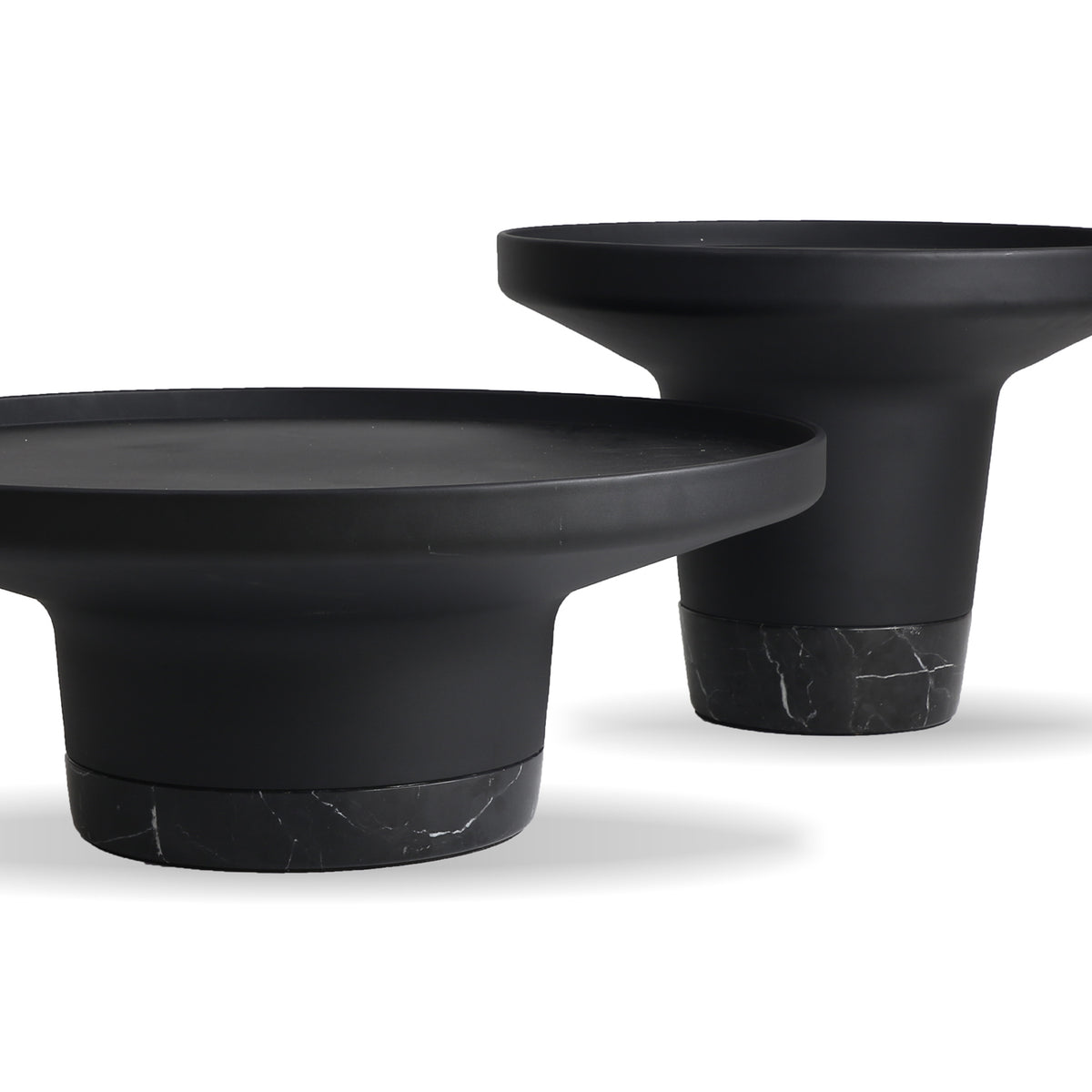 Spacer End Table by Mobital, showing front view of spacer end table with coffee table.
