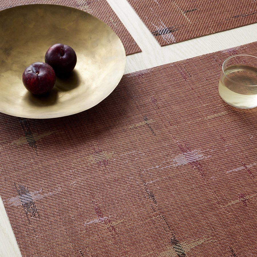 Spark Tabletop by Chilewich, showing closeup view of spark tabletops in live shot.