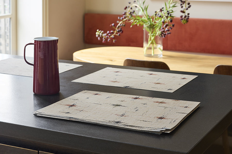 Spark Tabletop by Chilewich, showing spark tabletops in live shot.