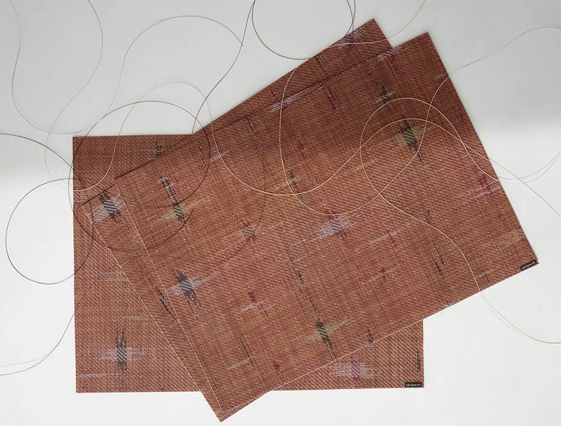 Spark Tabletop by Chilewich, showing closeup view of spark tabletops in live shot.