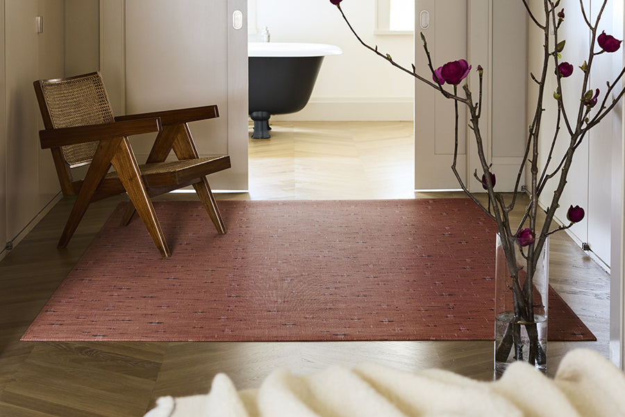 Spark Woven Floor Mat by Chilewich, showing spark woven floor mat in live shot.