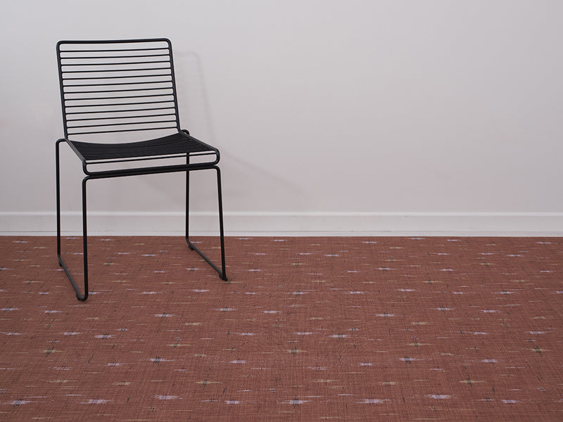 Spark Woven Floor Mat by Chilewich, showing closeup view of spark woven floor mat in live shot.