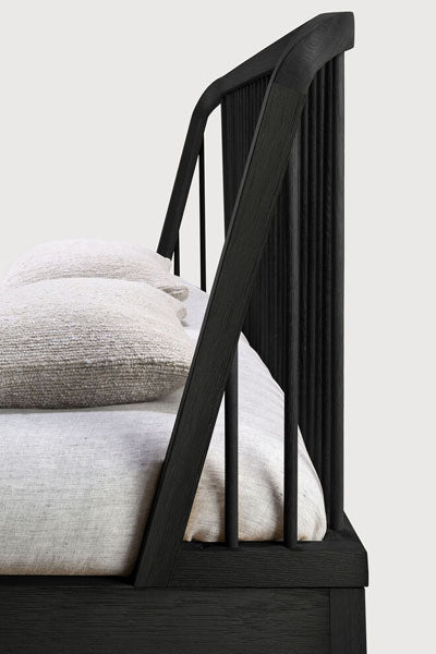 Spindle Bed with Slats by Ethnicraft, showing closeup view of bed with slats.