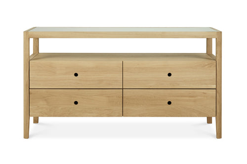 Spindle Dresser by Ethnicraft, showing front view of spindle dresser.