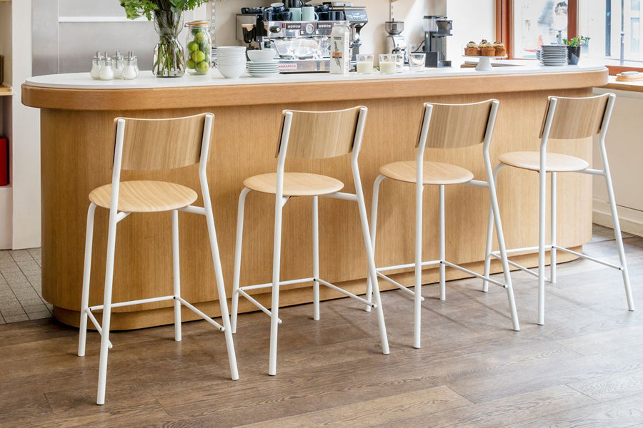 SSD Bar Stool by TipToe, howing ssd bar stools in live shot.
