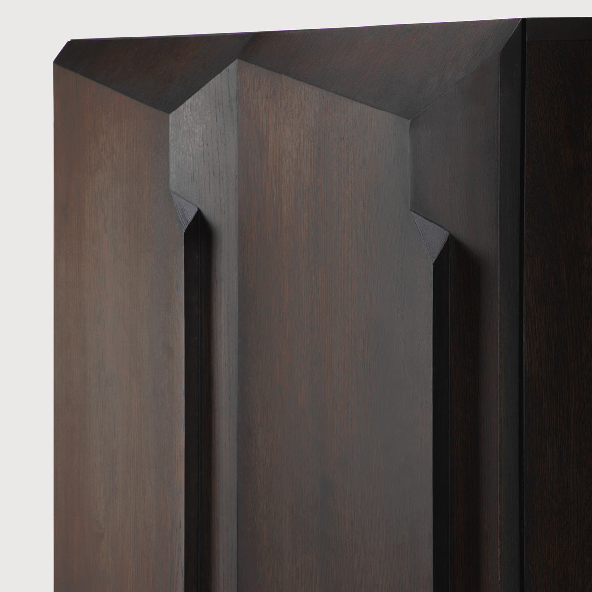 Stairs Cupboard by Ethnicraft, showing closeup view of stairs cupboard in studio shot.