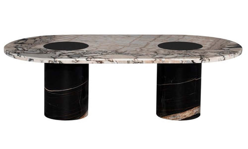 Stevie Coffee Table by Nuevo, showing front view of stevie coffee table.
