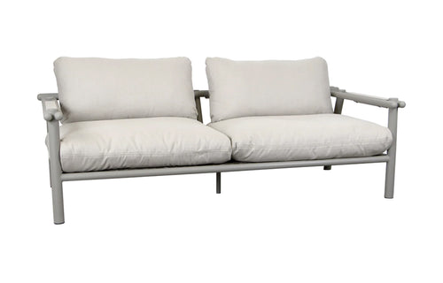 Sticks 2-Seater Sofa by Cane-Line - Taupe Aluminum *, Sand Natte Set *.