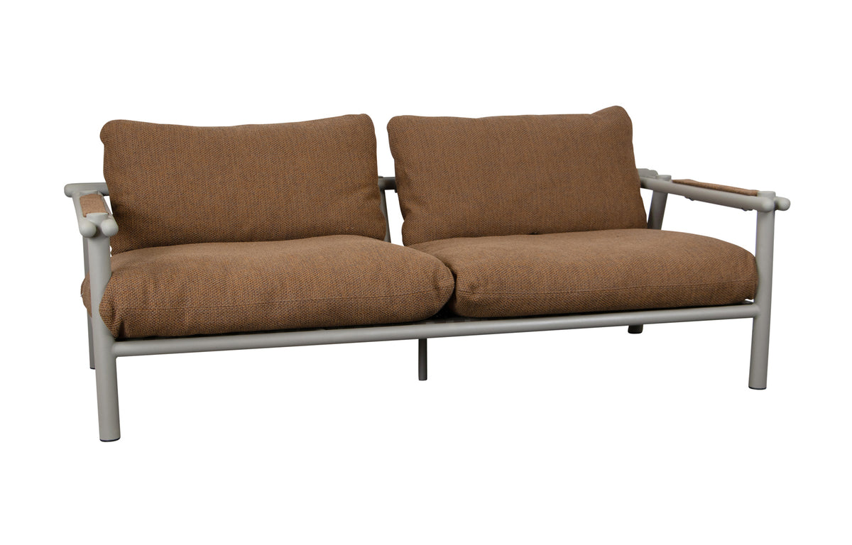 Sticks 2-Seater Sofa by Cane-Line - Taupe Aluminum *, Umber Brown Rise Set.