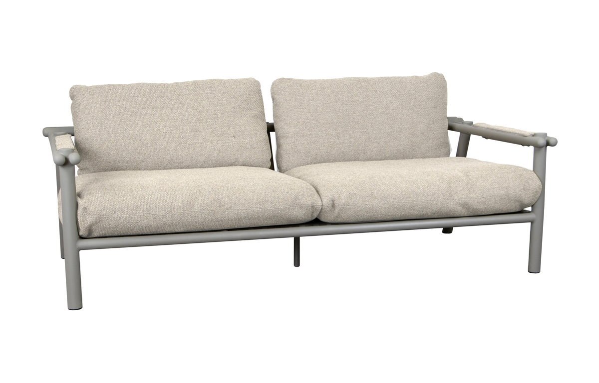 Sticks 2-Seater Sofa by Cane-Line - Taupe Aluminum *, Desert Sand Rise Set.