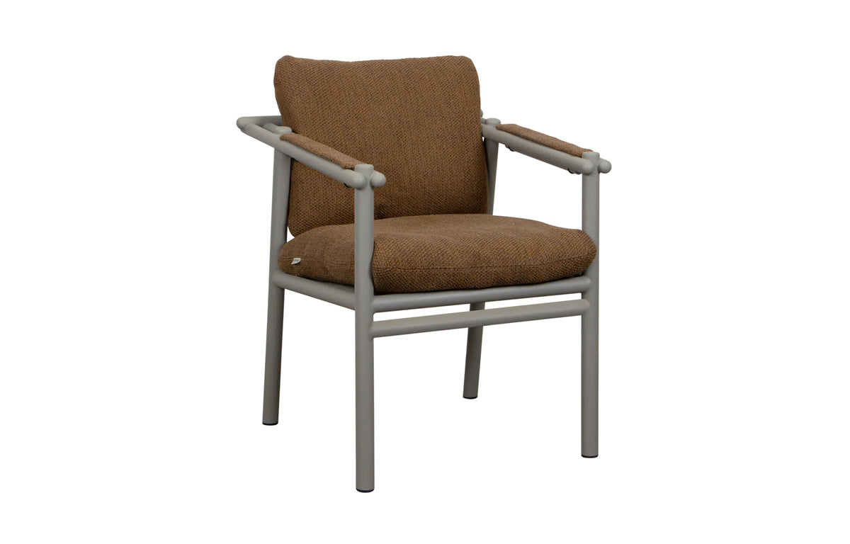 Sticks Armchair by Cane-Line - Taupe Aluminum *, Umber Brown Rise Set.