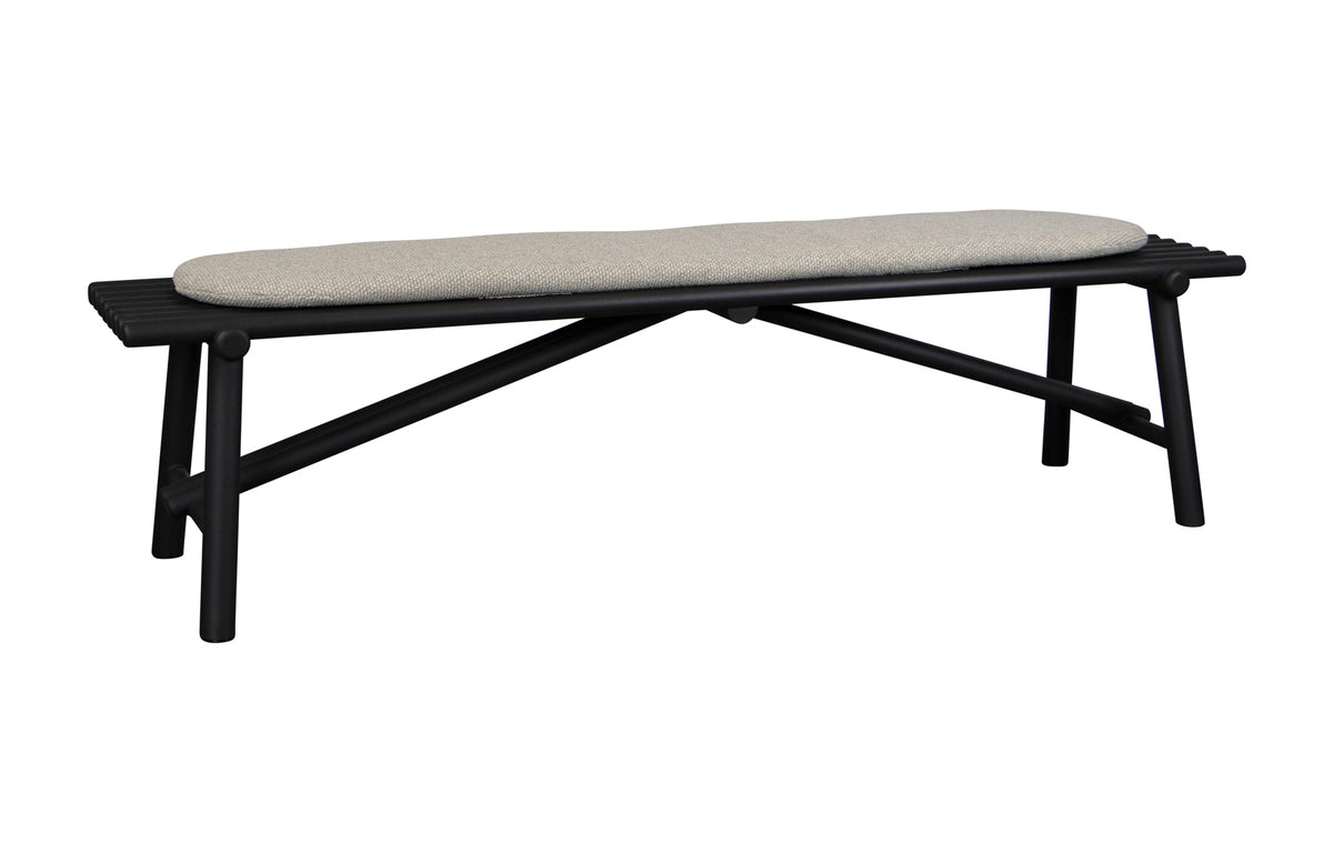 Sticks Bench by Cane-Line - Lava Grey Aluminum, Desert Sand Rise.