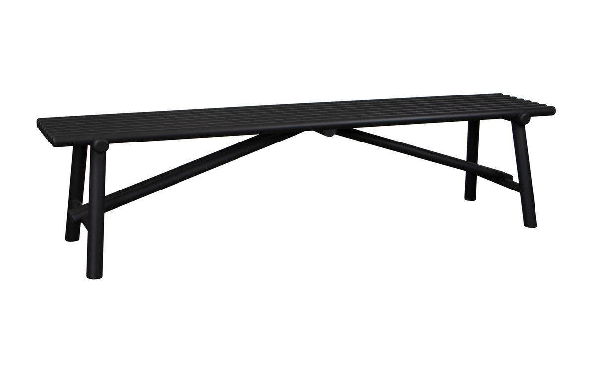 Sticks Bench by Cane-Line - Lava Grey Aluminum, None.