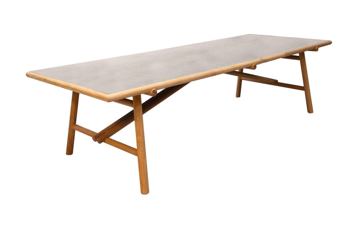 Sticks Dining Table by Cane-Line - Teak Wood, Basalt Ceramic.