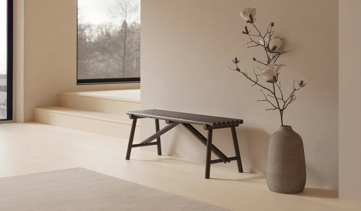 Sticks Indoor Bench by Cane-Line, showing sticks indoor bench in live shot.